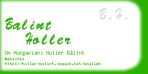 balint holler business card