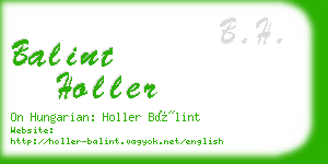 balint holler business card